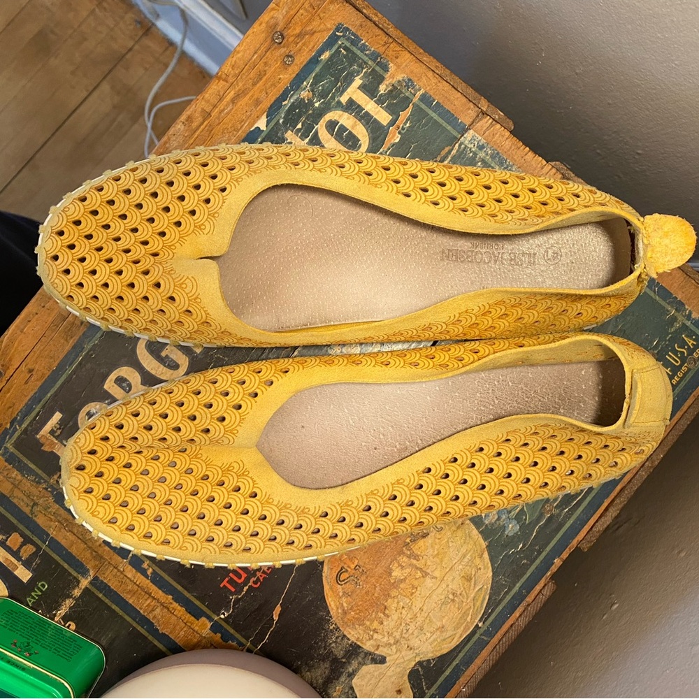 Ilsa Jacobsen yellow flat slip on shoe